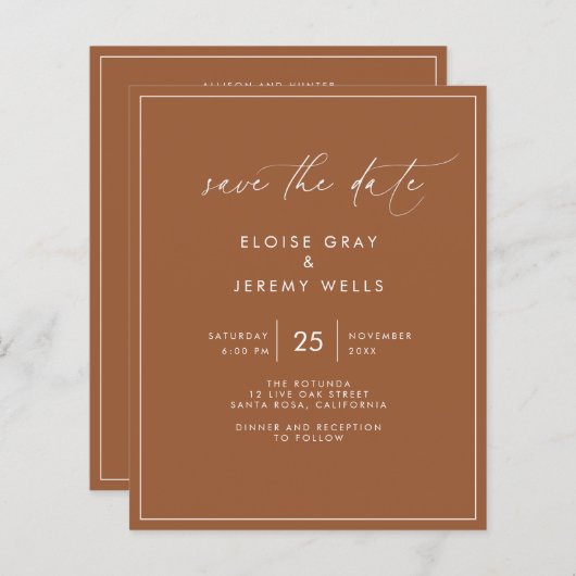 Terracotta sparen de Datum (Voorkant / Achterkant)