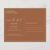 Terracotta sparen het Briefkaart van de Datum (Achterkant)