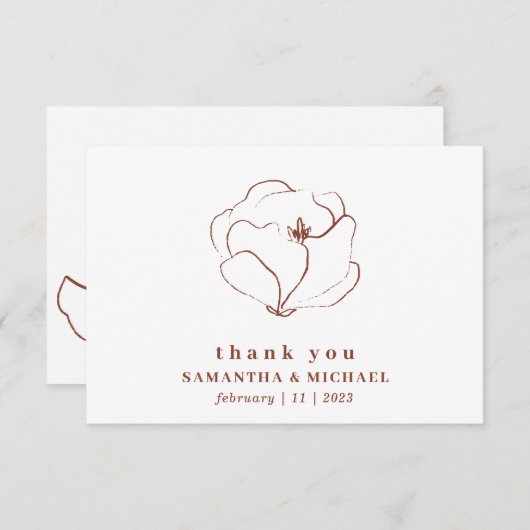 Terracotta Speciaal dank u voor de datum Kaart (Voorkant / Achterkant)