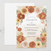 Terracotta Splendid Desert Wedding Kaart (Voorkant / Achterkant)