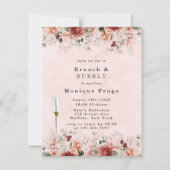 Terracotta Spring Herfst Floral Brunch & Bubble Kaart (Voorkant)