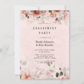 Terracotta Spring Herfst Floral Engagement Party Kaart (Voorkant)