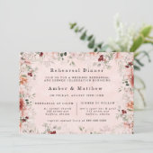 Terracotta Spring Herfst Floral Rehearsal Dinner Kaart (Staand voorkant)