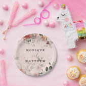 Terracotta Spring Herfst Rustic Floral Wedding Papieren Bordje (Feest)