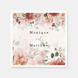 Terracotta Spring Herfst Rustic Floral Wedding Servet