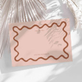 Terracotta Squiggly Wavy Line Dank u Notitiekaartje
