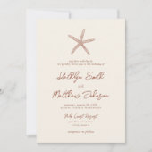 Terracotta Starfish strand bestemming bruiloft Kaart (Voorkant)