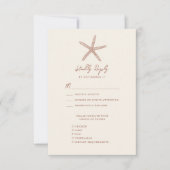 Terracotta Starfish strand bestemming bruiloft RSVP Kaartje (Voorkant)