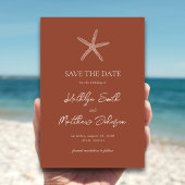 Terracotta Starfish strand bestemming bruiloft Save The Date