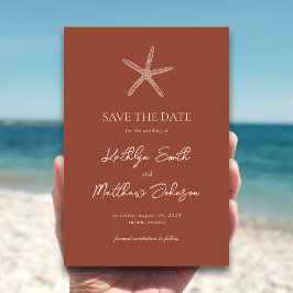 Terracotta Starfish strand bestemming bruiloft Save The Date