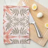 Terracotta Stars & Vines Boho Pattern Theedoek (Quarter Fold)