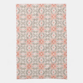 Terracotta Stars & Vines Boho Pattern Theedoek (Verticaal)