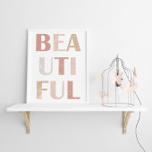 Terracotta & Stof Roze “Mooi” Typografisch Poster