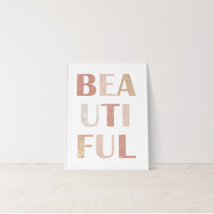 Terracotta & Stof Roze “Mooi” Typografisch  Poster