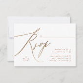 Terracotta Stoffig Wit Elegant Boho Goud Bruiloft RSVP Kaartje (Voorkant)