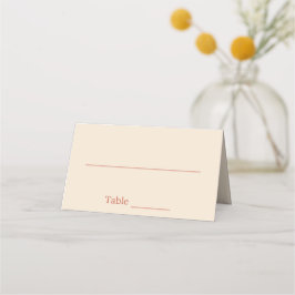 Terracotta Straw beige Wedding Folded Place Card Plaatskaartje