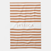 Terracotta strepen Patroonnaam Theedoek (Verticaal)