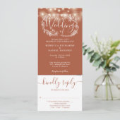 Terracotta String Lights Alles In Een Bruiloft Kaart (Staand voorkant)