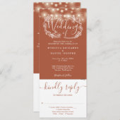 Terracotta String Lights Alles In Een Bruiloft Kaart (Voorkant / Achterkant)
