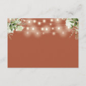 Terracotta String Lights Bloemen Bruiloft Receptie Informatiekaartje (Achterkant)