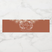 Terracotta String Lights Bloemenbruiloft Waterfles Etiket (Enkel label)