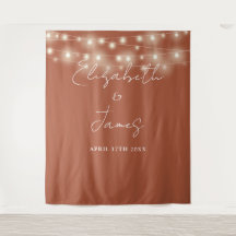 Terracotta String Lights Bruiloft Foto Achtergrond