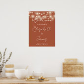 Terracotta String Lights Bruiloft Welkomstbord Poster (Keuken)