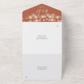 Terracotta String Lights Foliage Bruiloft All In One Uitnodiging (Buitenkant)