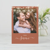 Terracotta String Lights Foto Tafelnummer (Staand voorkant)