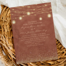Terracotta String Lights Gold Glitter Wedding