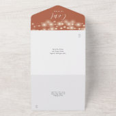 Terracotta String Lights Mason Jars Wedding All In One Uitnodiging (Buitenkant)