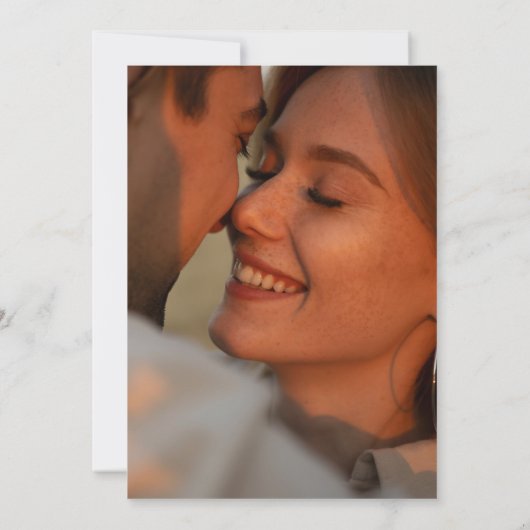 Terracotta String Lights Script Foto Bruiloft Kaart (Achterkant)