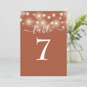 Terracotta String Lights Tafelnummer (Staand voorkant)
