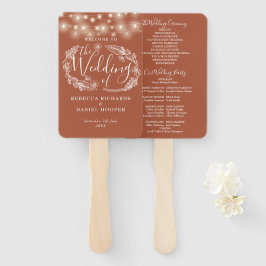 Terracotta String Lights Trouwprogramma Handwaaier