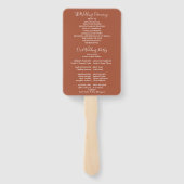 Terracotta String Lights Trouwprogramma Handwaaier (Achterkant)