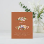 Terracotta Summer Floral Wedding Invite QR Code (Staand voorkant)