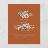 Terracotta Summer Floral Wedding Invite QR Code (Voorkant)