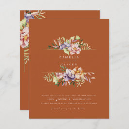 Terracotta Summer Floral Wedding Invite QR Code