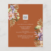 Terracotta Summer Floral Wedding Invite QR Code Flyer (Achterkant)