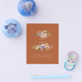 Terracotta Summer Floral Wedding Invite QR Code Flyer (Enkel)