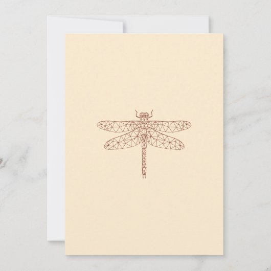 Terracotta Summer Herfst Dragonfly Kaart (Achterkant)