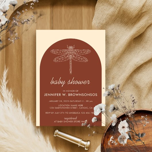 Terracotta Summer Herfst Dragonfly Kaart