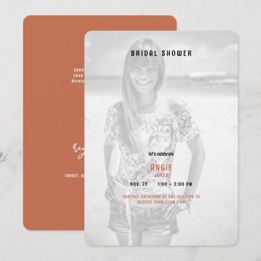 Terracotta Summer Photo Vrijgezellenfeest Kaart (Voorkant / Achterkant)