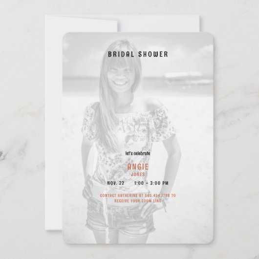 Terracotta Summer Photo Vrijgezellenfeest Kaart (Voorkant)