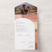 Terracotta Sunrise | Boho Bruiloft All In One Uitnodiging (Binnen)