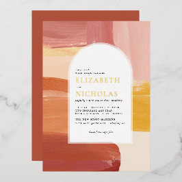 Terracotta Sunrise | Boho Trouwuitnodiging Folie Uitnodiging