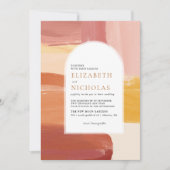 Terracotta Sunrise | Boho Trouwuitnodiging Kaart (Voorkant)