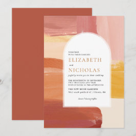 Terracotta Sunrise | Boho Trouwuitnodiging Kaart