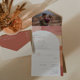 Terracotta Sunrise | Boho Wedding All In One Uitnodiging
