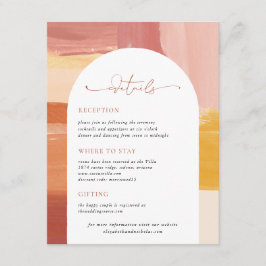 Terracotta Sunrise | Details van de bruiloft Informatiekaartje